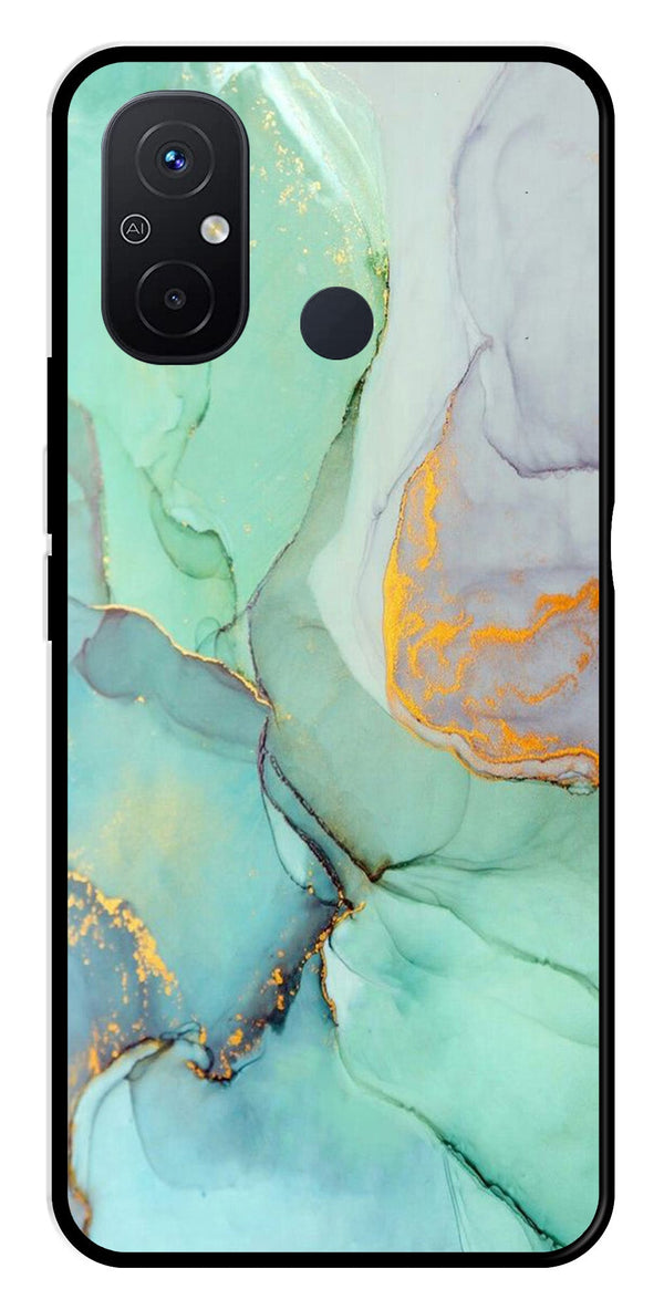 Marble Design Metal Mobile Case for Redmi 12C   (Design No -46)