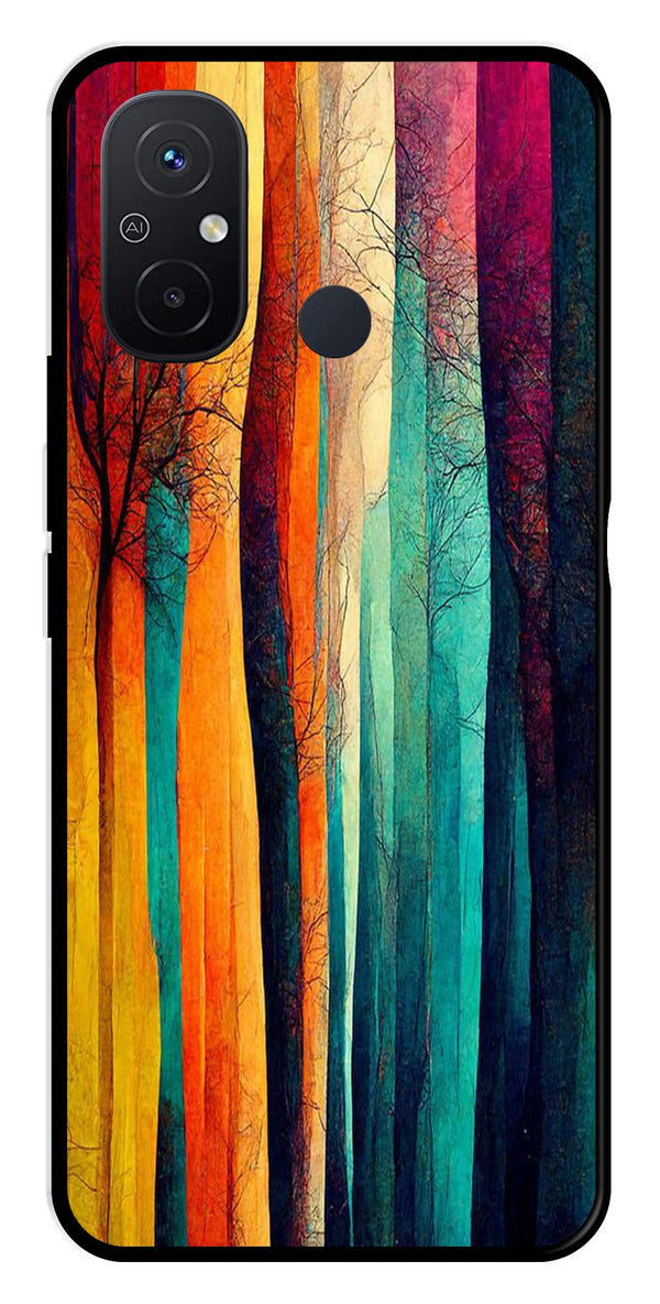 Modern Art Colorful Metal Mobile Case for Redmi 12C   (Design No -47)