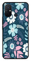 Flower Leaves Design Metal Mobile Case for Poco C55   (Design No -50)