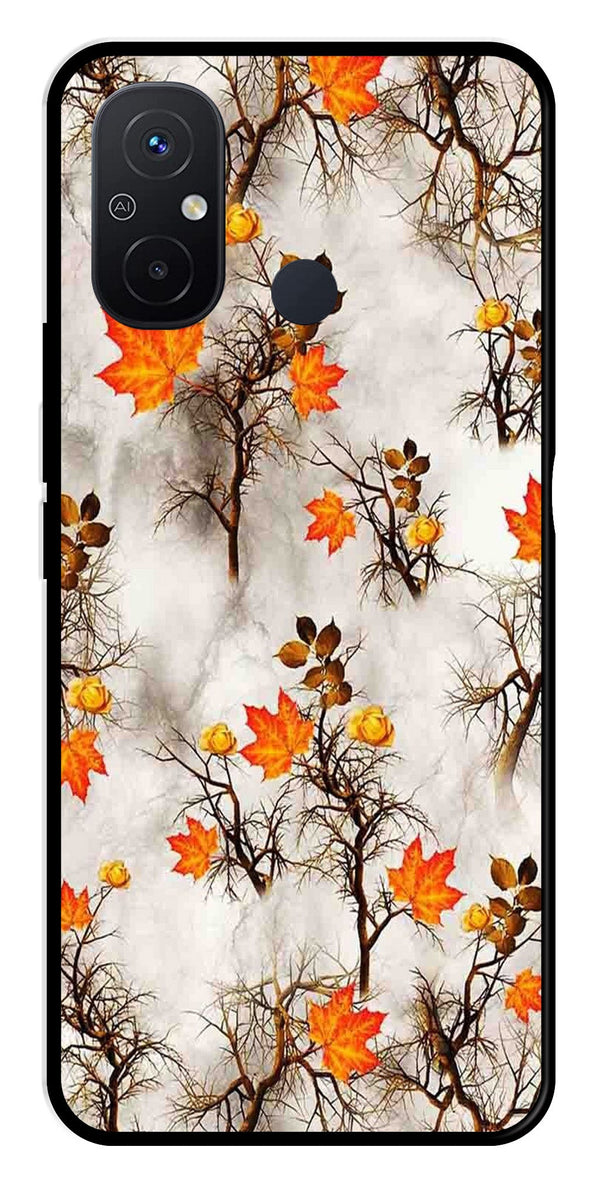 Autumn leaves Metal Mobile Case for Redmi 12C   (Design No -55)