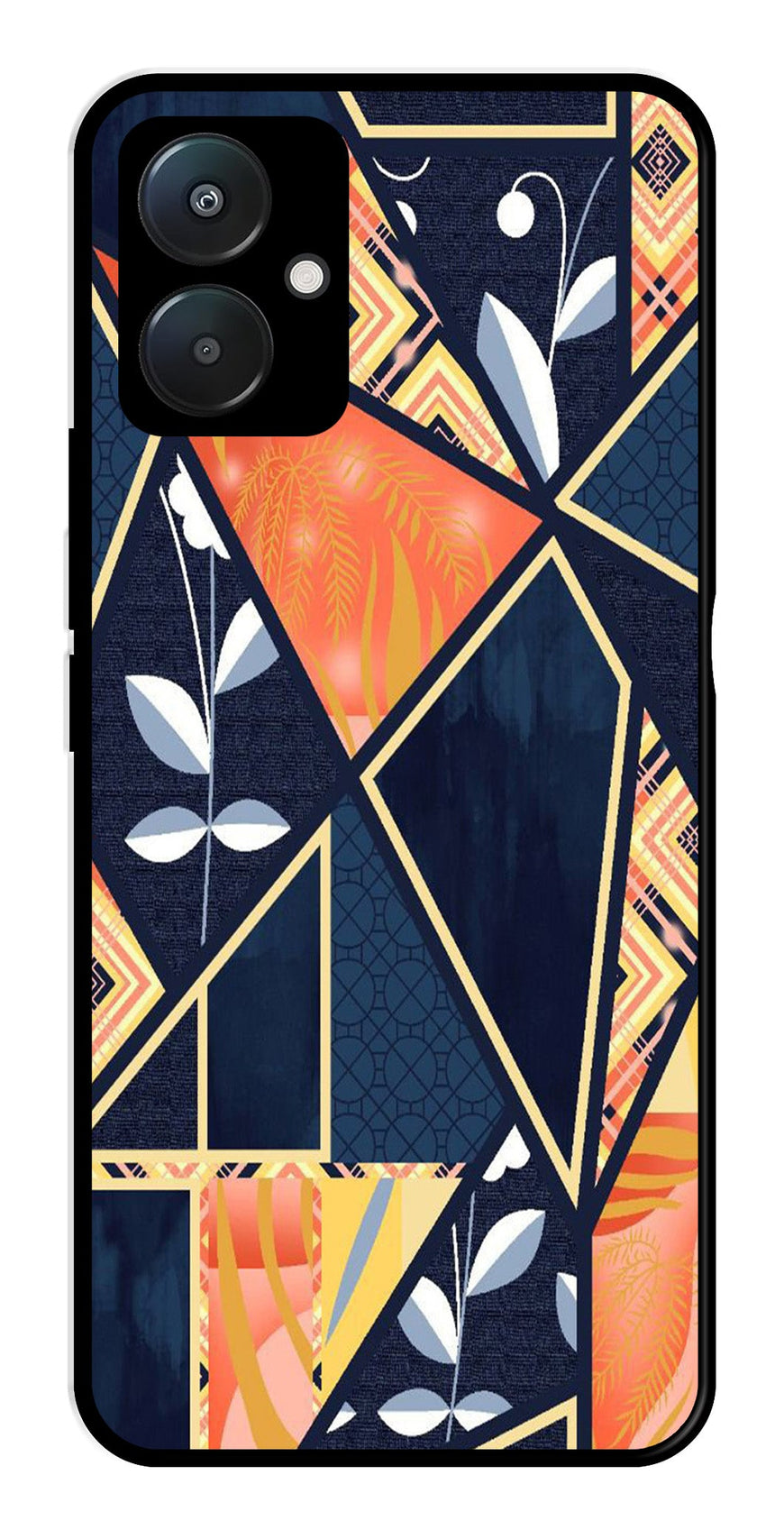 Marble Design Metal Mobile Case for Poco C65   (Design No -07)