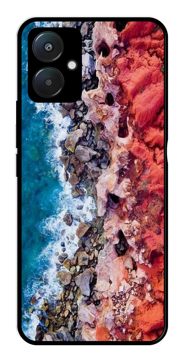 Sea Shore Metal Mobile Case for Poco C65   (Design No -18)