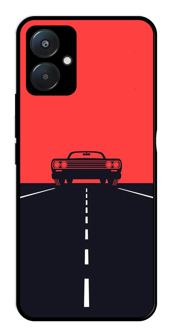 Car Lover Metal Mobile Case for Poco C65   (Design No -21)