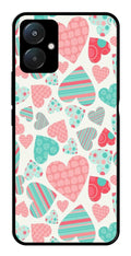 Hearts Pattern Metal Mobile Case for Redmi 13C 4G   (Design No -22)