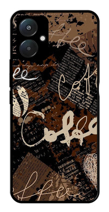 Coffee Pattern Metal Mobile Case for Poco C65