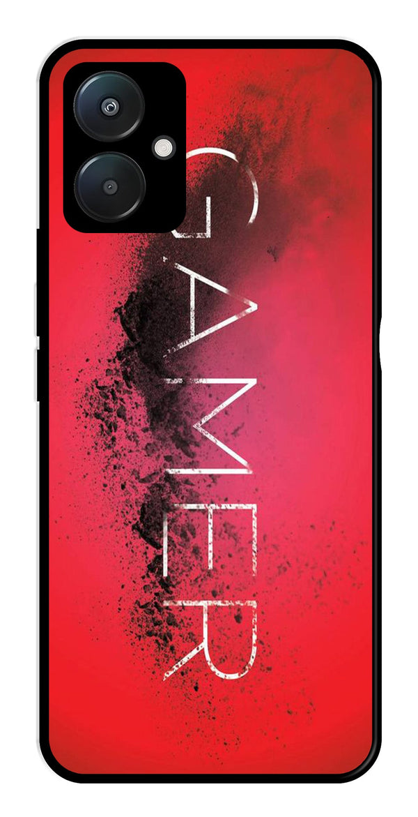 Gamer Pattern Metal Mobile Case for Poco C65   (Design No -41)