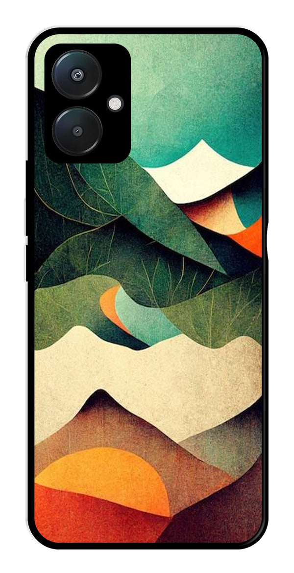 MultiColor Pattern Metal Mobile Case for Poco C65   (Design No -43)
