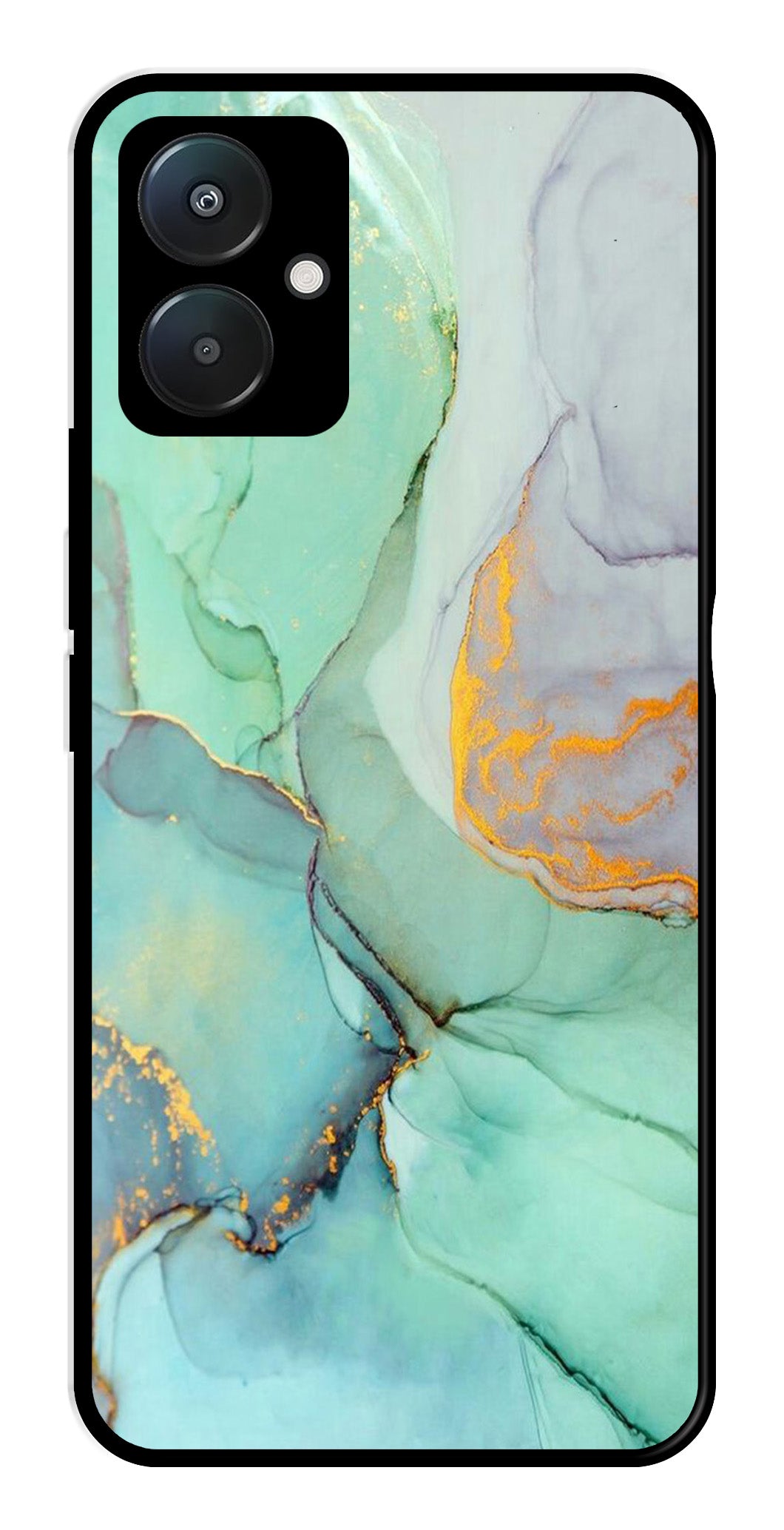 Marble Design Metal Mobile Case for Redmi 13C 4G   (Design No -46)