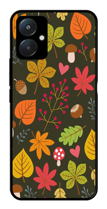 Leaves Design Metal Mobile Case for Poco C65