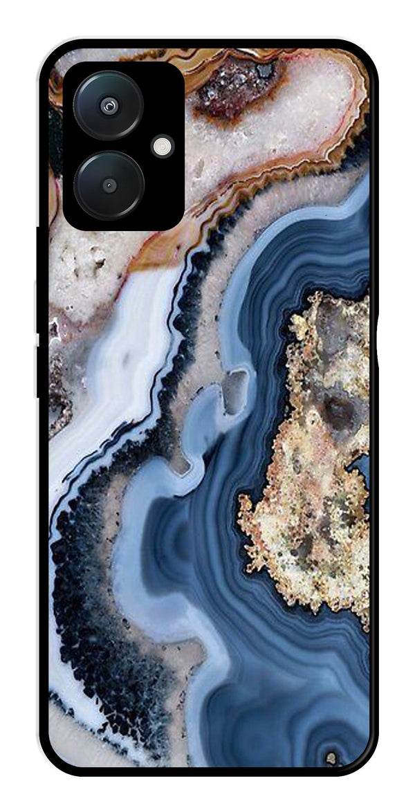 Marble Design Metal Mobile Case for Poco C65   (Design No -53)