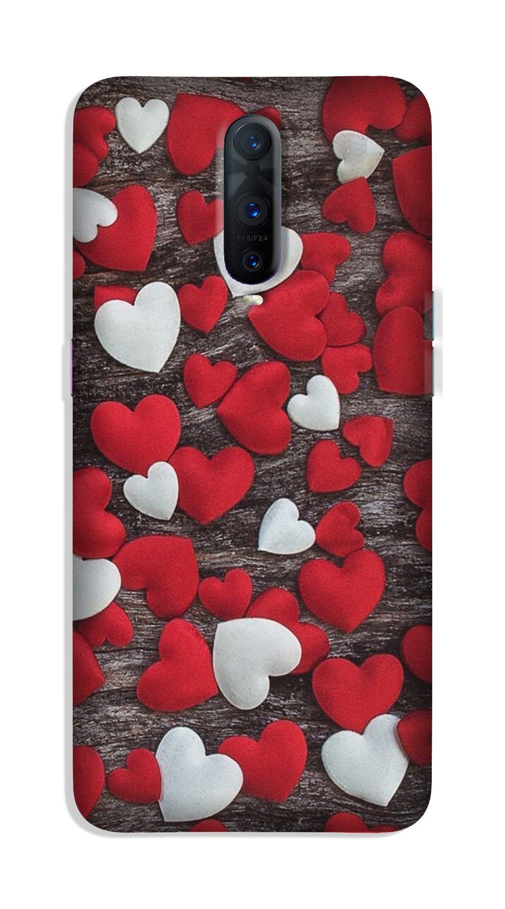 Red White Hearts Case for Oppo R17 Pro  (Design - 105)