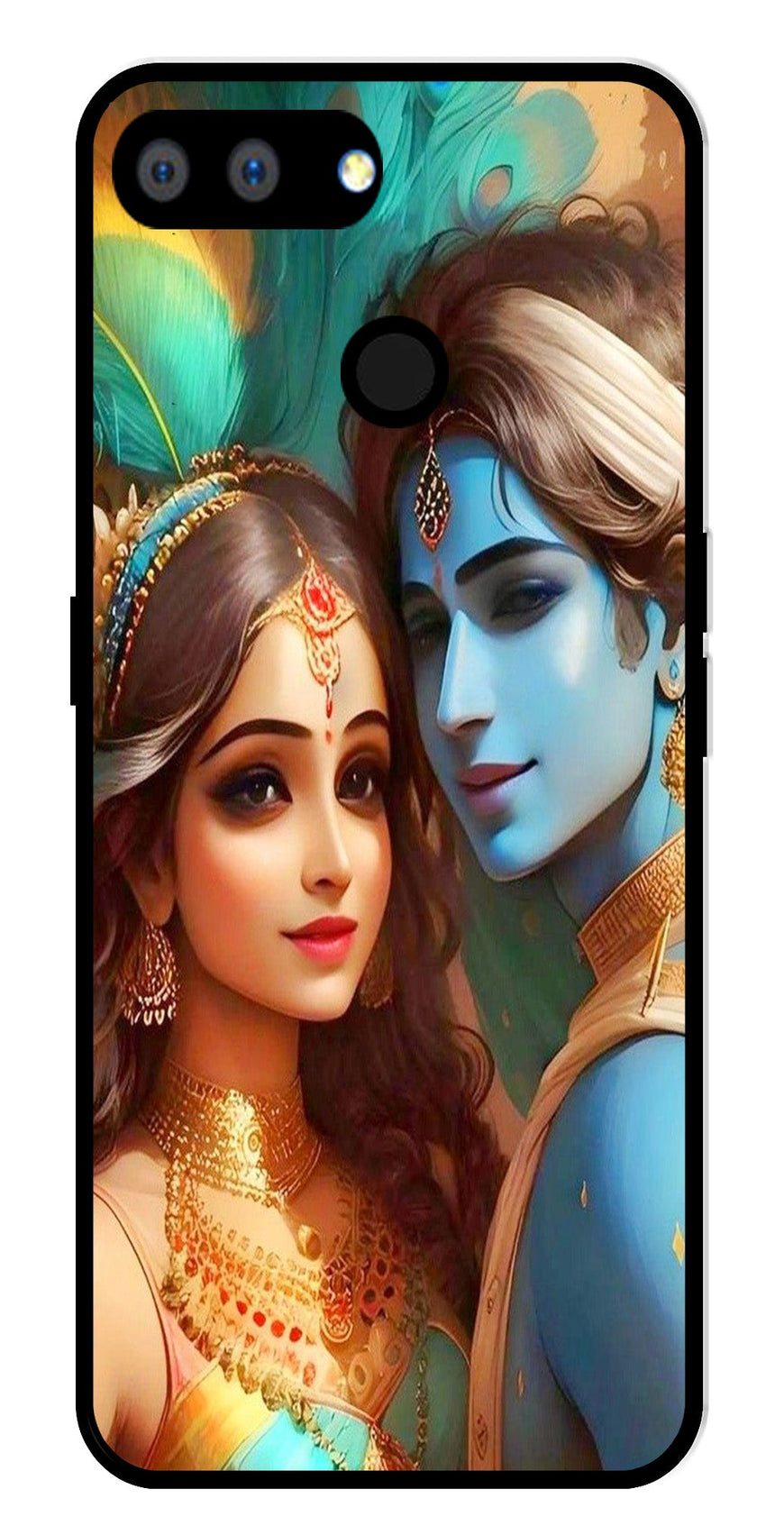 Lord Radha Krishna Metal Mobile Case for Realme 2   (Design No -01)