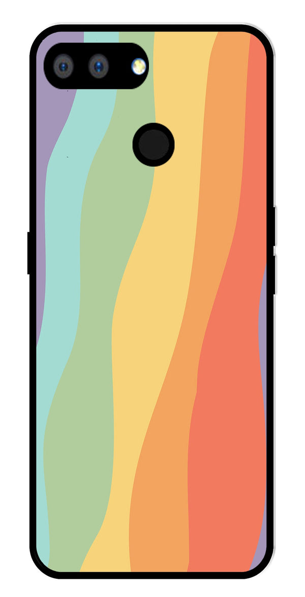 Muted Rainbow Metal Mobile Case for Realme 2   (Design No -02)