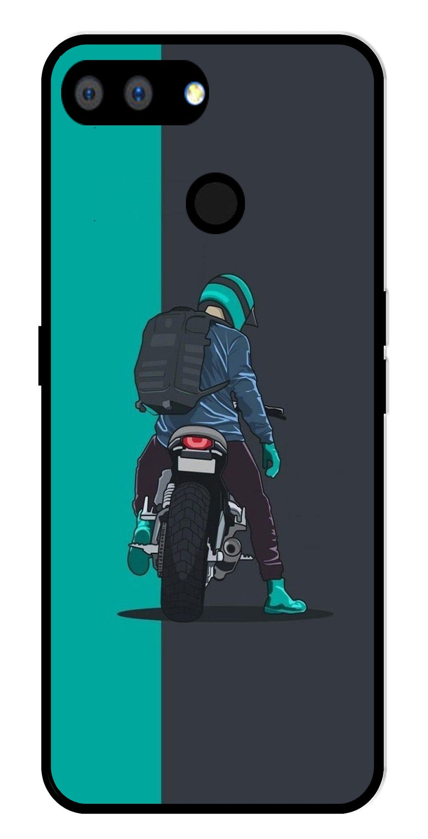 Bike Lover Metal Mobile Case for Realme 2   (Design No -05)
