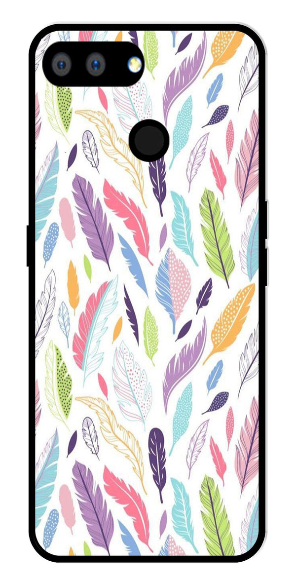 Colorful Feathers Metal Mobile Case for Realme 2   (Design No -06)