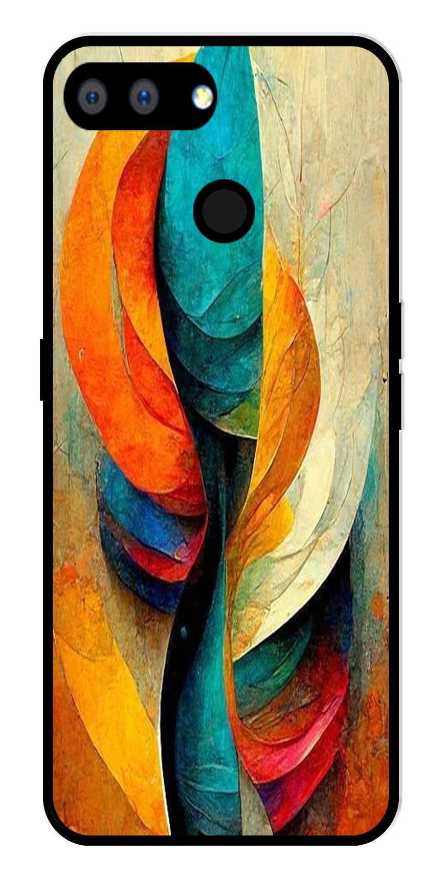 Modern Art Metal Mobile Case for Realme 2   (Design No -11)