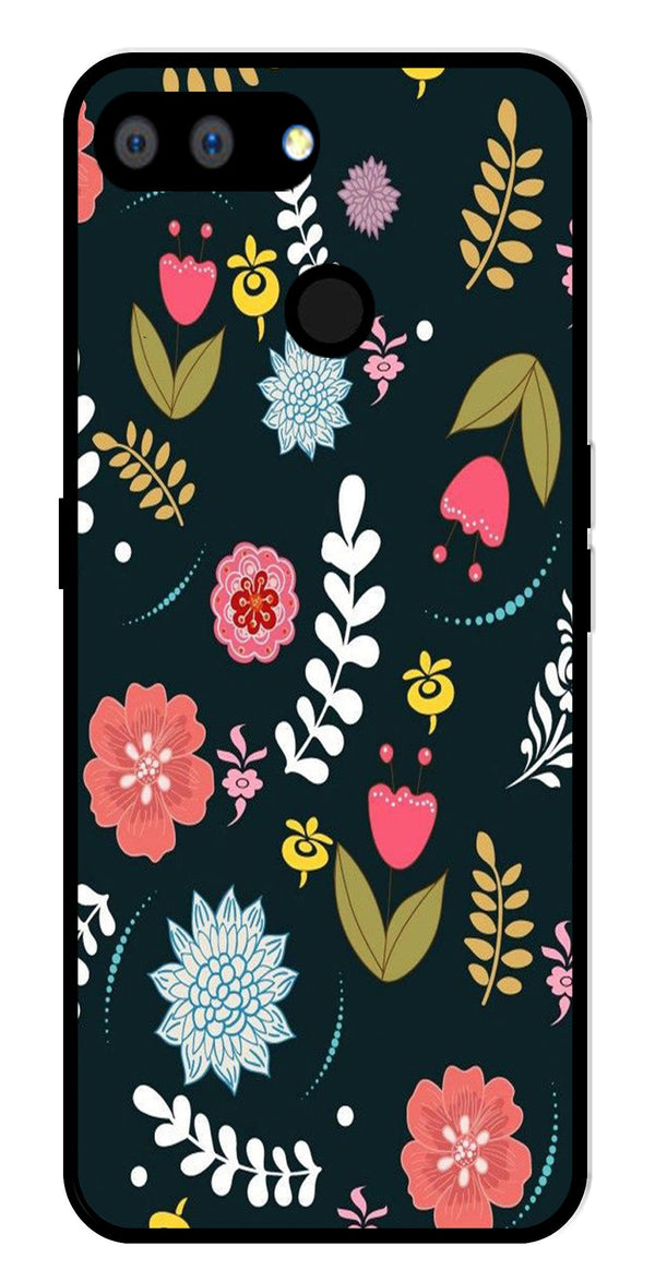 Floral Pattern2 Metal Mobile Case for Realme 2   (Design No -12)