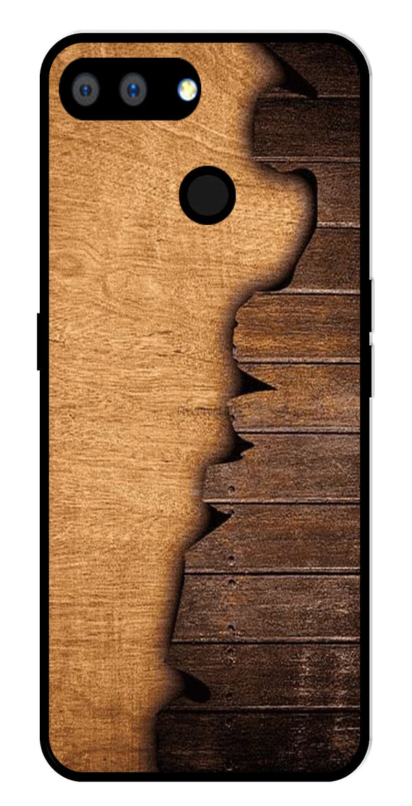 Wooden Design Metal Mobile Case for Realme 2   (Design No -13)