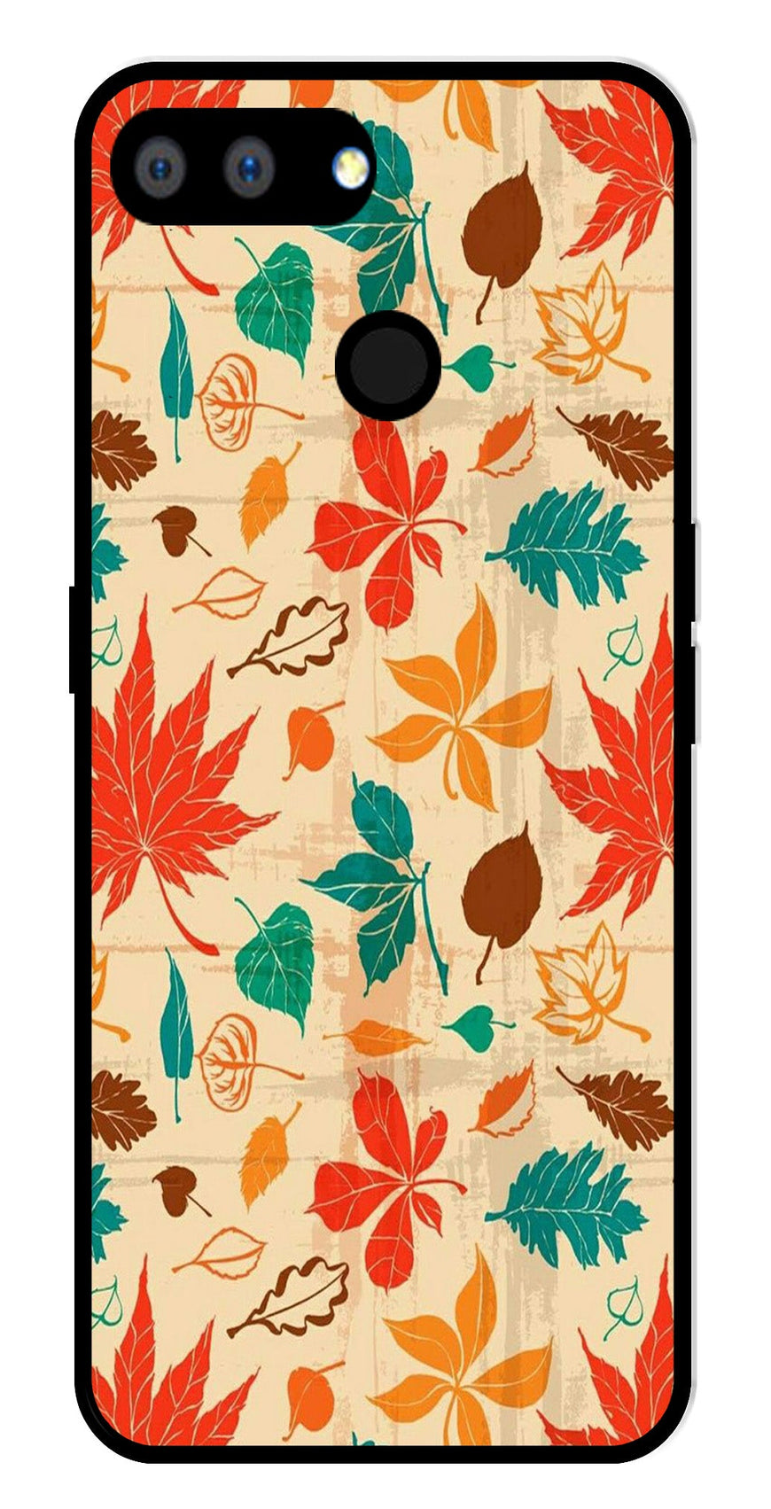 Leafs Design Metal Mobile Case for Realme 2   (Design No -14)