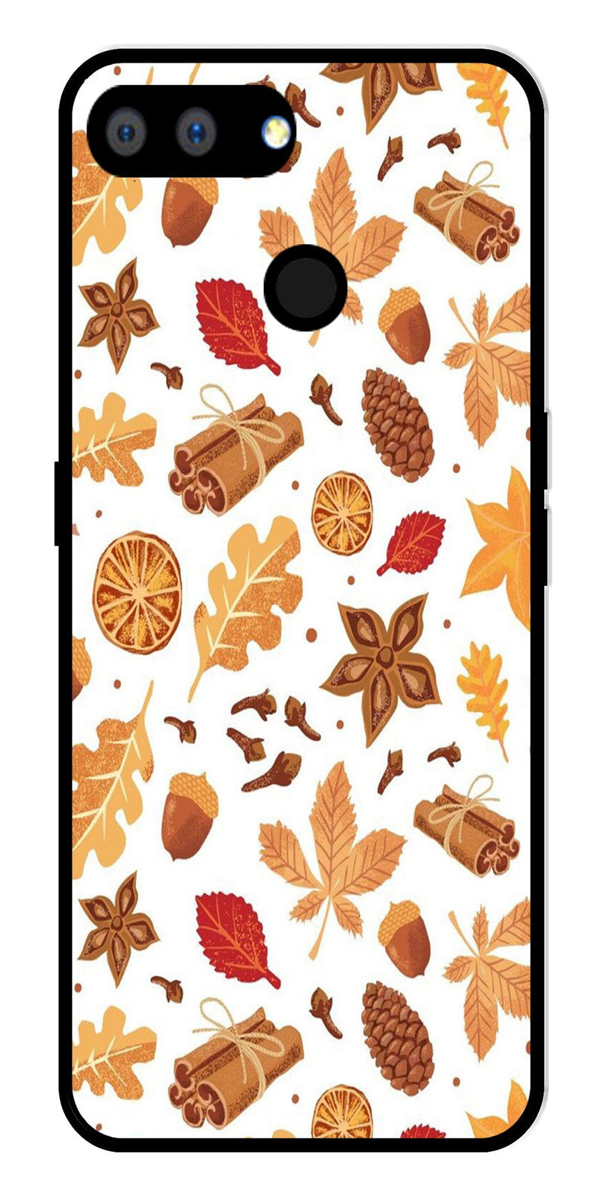 Autumn Leaf Metal Mobile Case for Realme 2   (Design No -19)