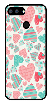 Hearts Pattern Metal Mobile Case for Realme 2