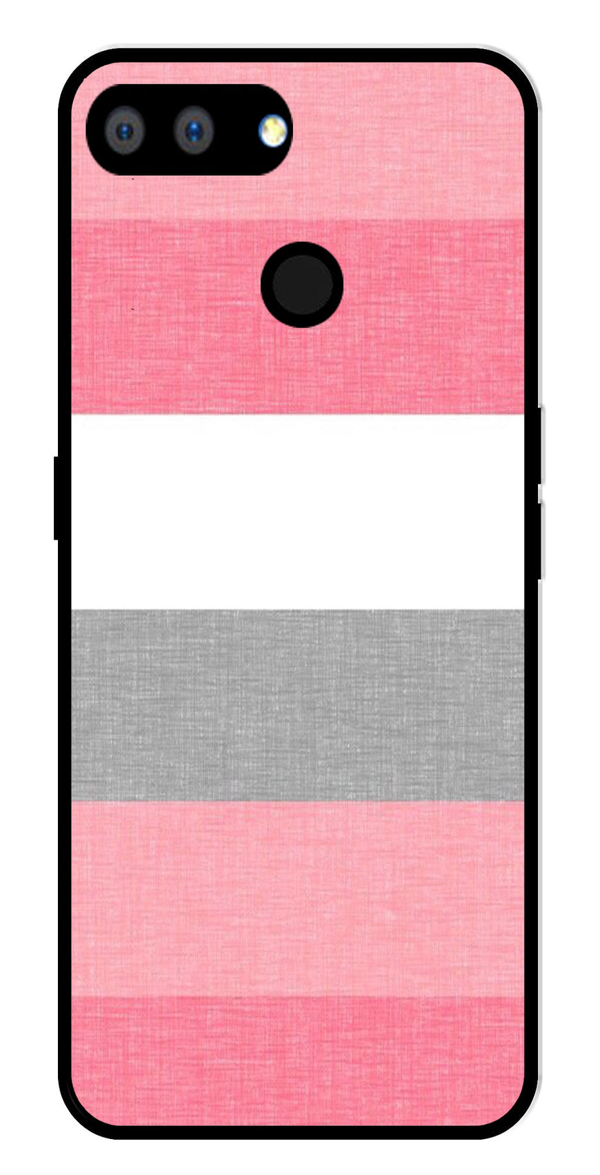 Pink Pattern Metal Mobile Case for Realme 2   (Design No -23)