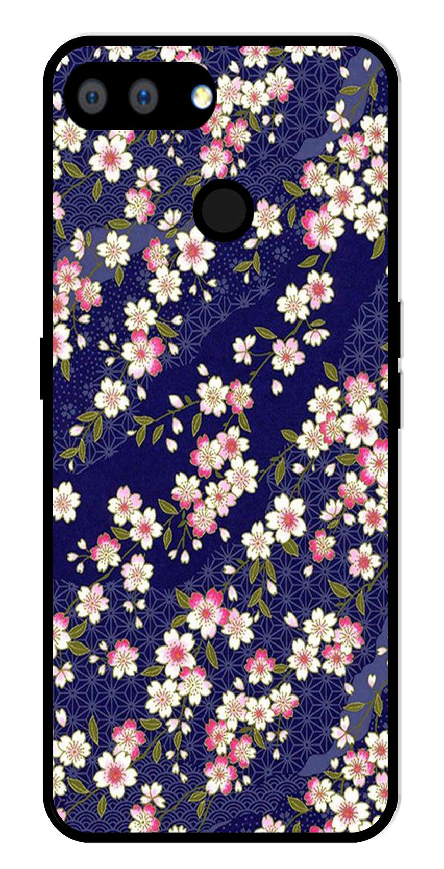 Flower Design Metal Mobile Case for Realme 2   (Design No -25)