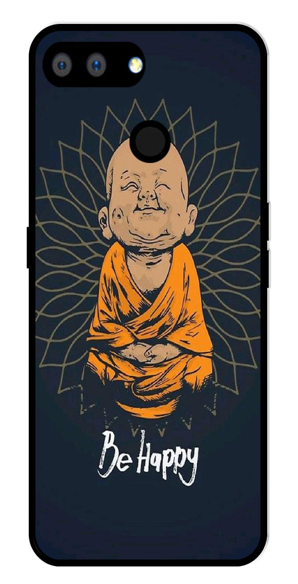 Be Happy Metal Mobile Case for Realme 2   (Design No -27)