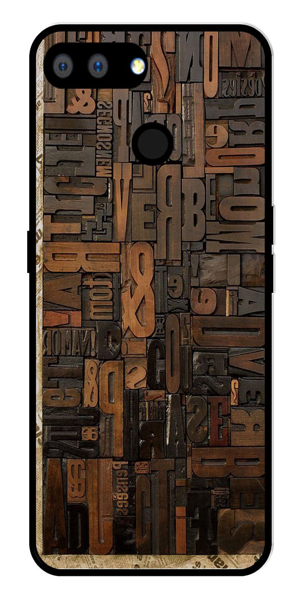 Alphabets Metal Mobile Case for Realme 2   (Design No -32)
