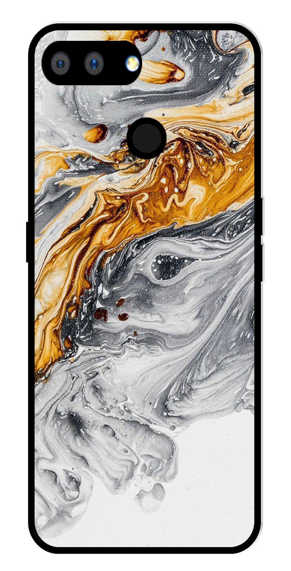 Marble Pattern Metal Mobile Case for Realme 2   (Design No -36)