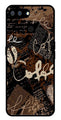 Coffee Pattern Metal Mobile Case for Realme 2   (Design No -37)