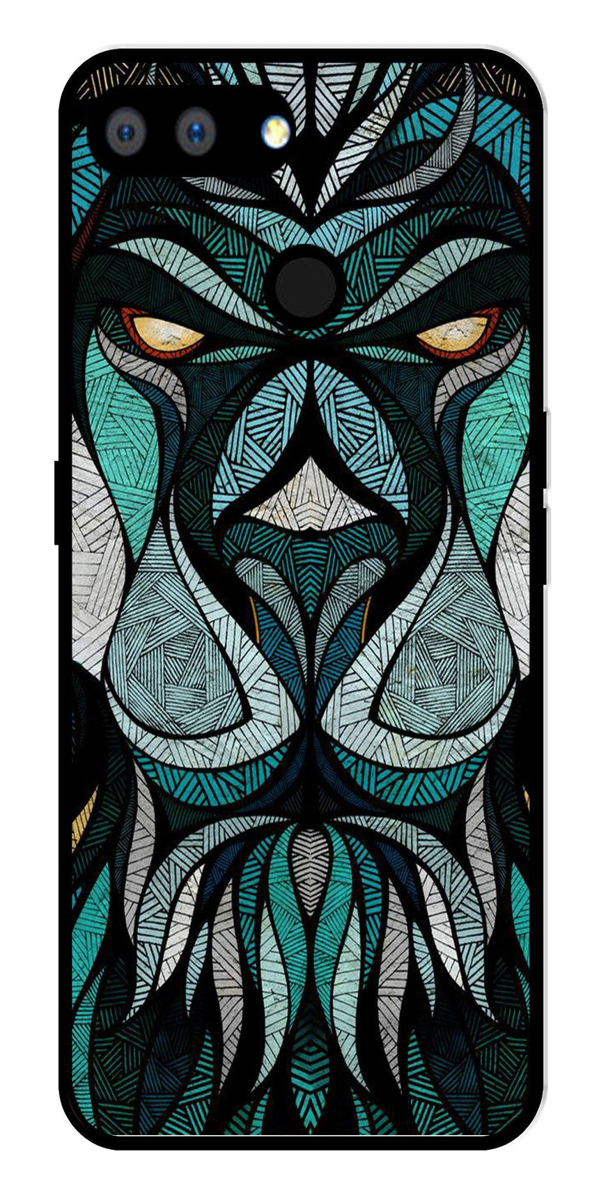 Lion Pattern Metal Mobile Case for Realme 2   (Design No -40)