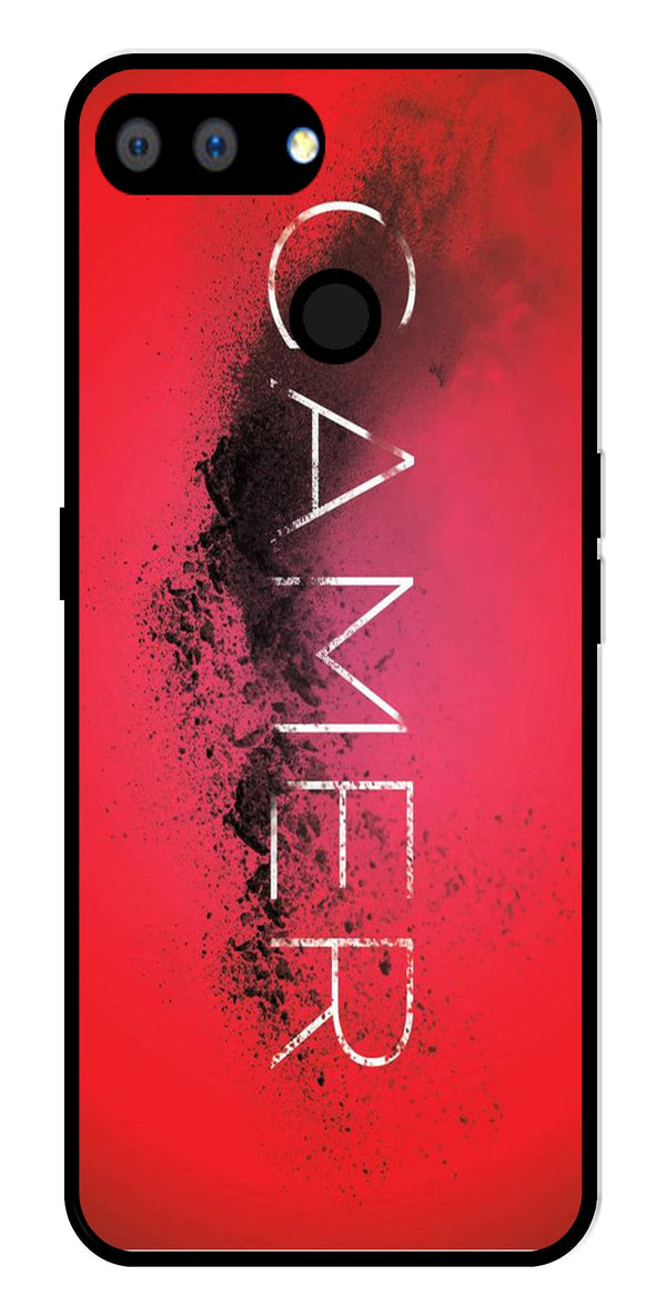 Gamer Pattern Metal Mobile Case for Realme 2   (Design No -41)