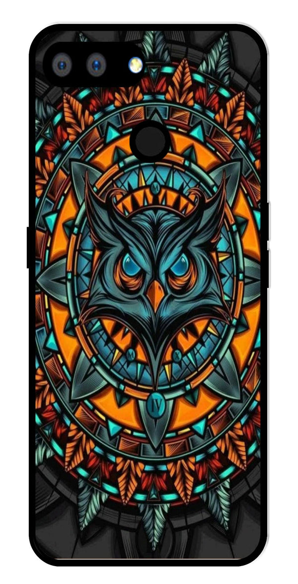 Owl Pattern Metal Mobile Case for Realme 2   (Design No -42)