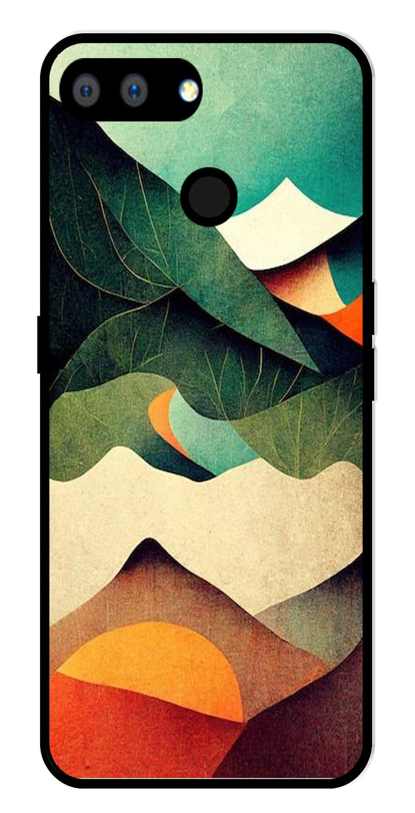 MultiColor Pattern Metal Mobile Case for Realme 2   (Design No -43)