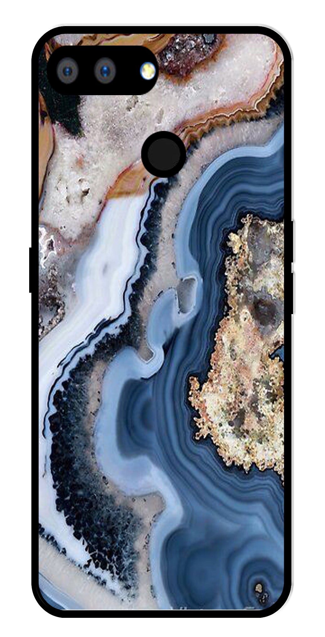 Marble Design Metal Mobile Case for Realme 2   (Design No -53)