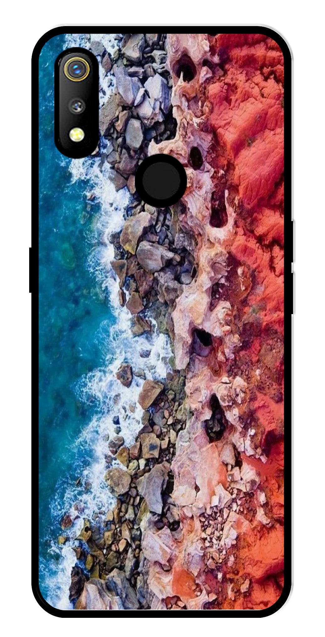Sea Shore Metal Mobile Case for Realme 3   (Design No -18)