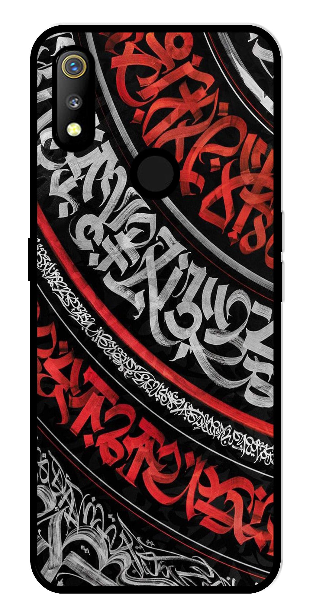 Qalander Art Metal Mobile Case for Realme 3   (Design No -49)