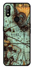 Map Design Metal Mobile Case for Realme 3   (Design No -54)