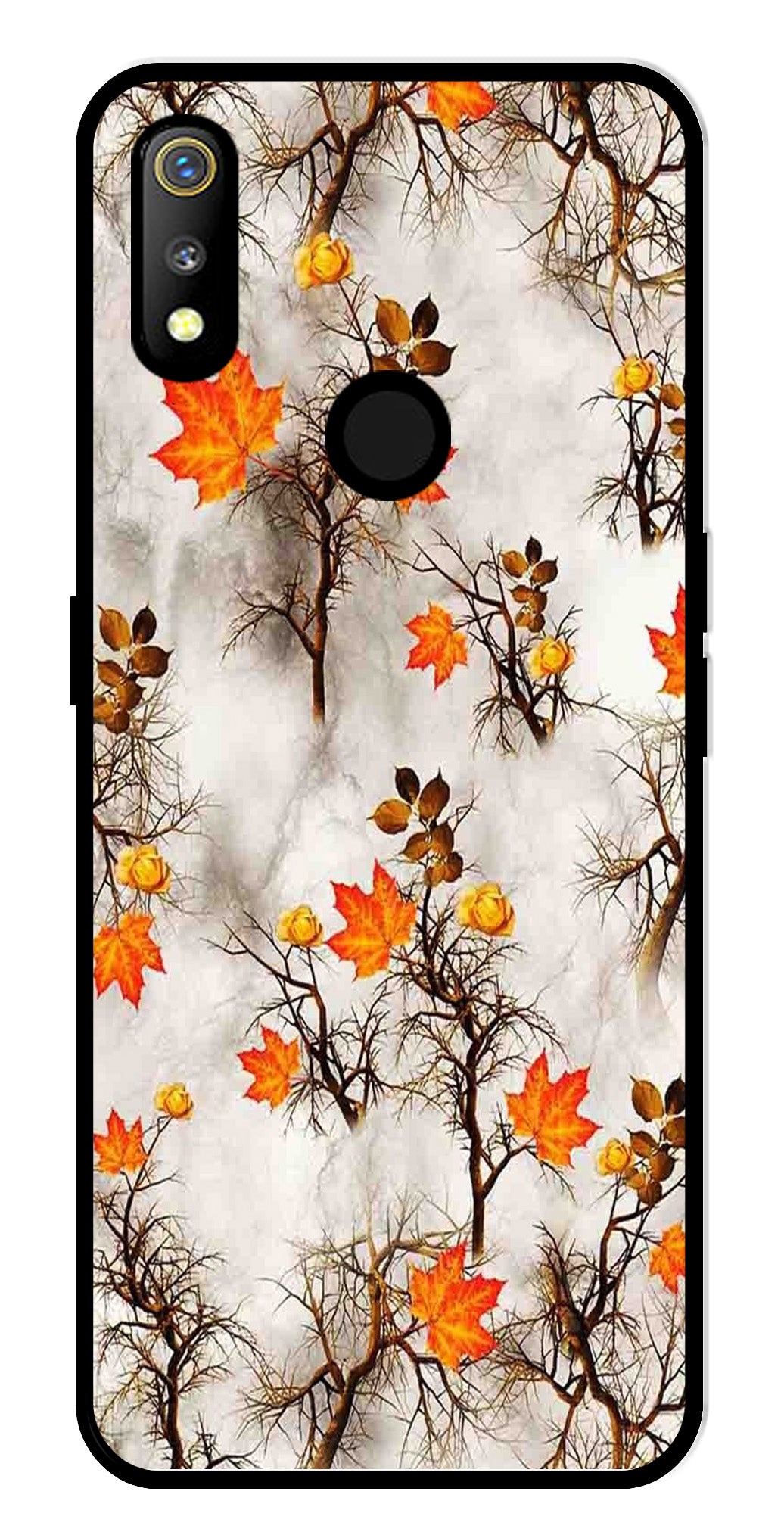 Autumn leaves Metal Mobile Case for Realme 3   (Design No -55)