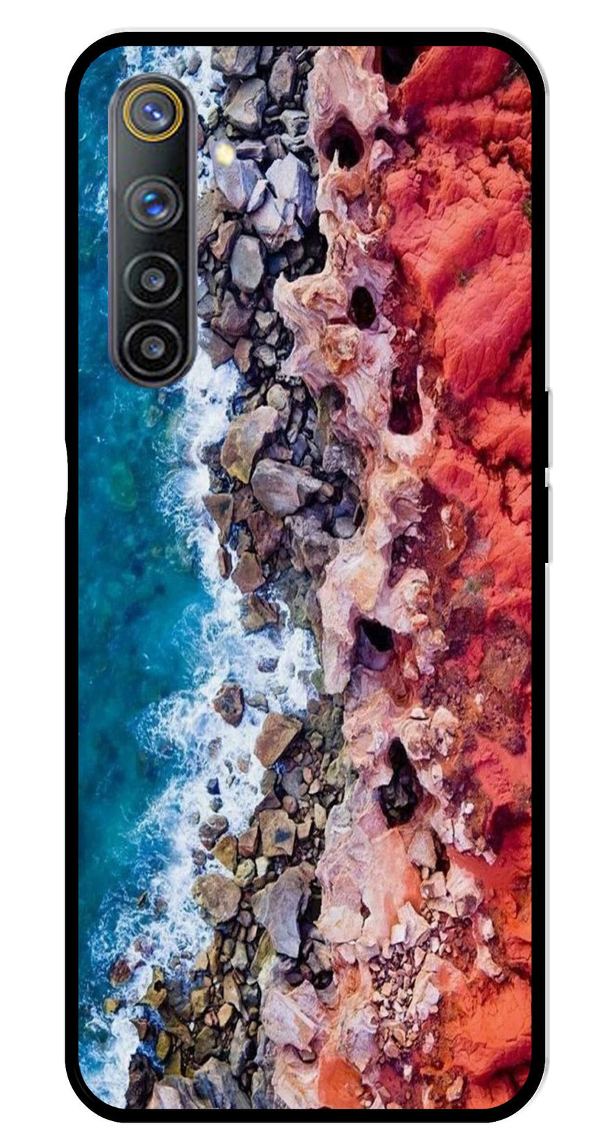 Sea Shore Metal Mobile Case for Realme 6   (Design No -18)