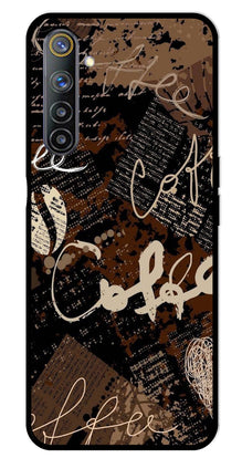 Coffee Pattern Metal Mobile Case for Realme 6