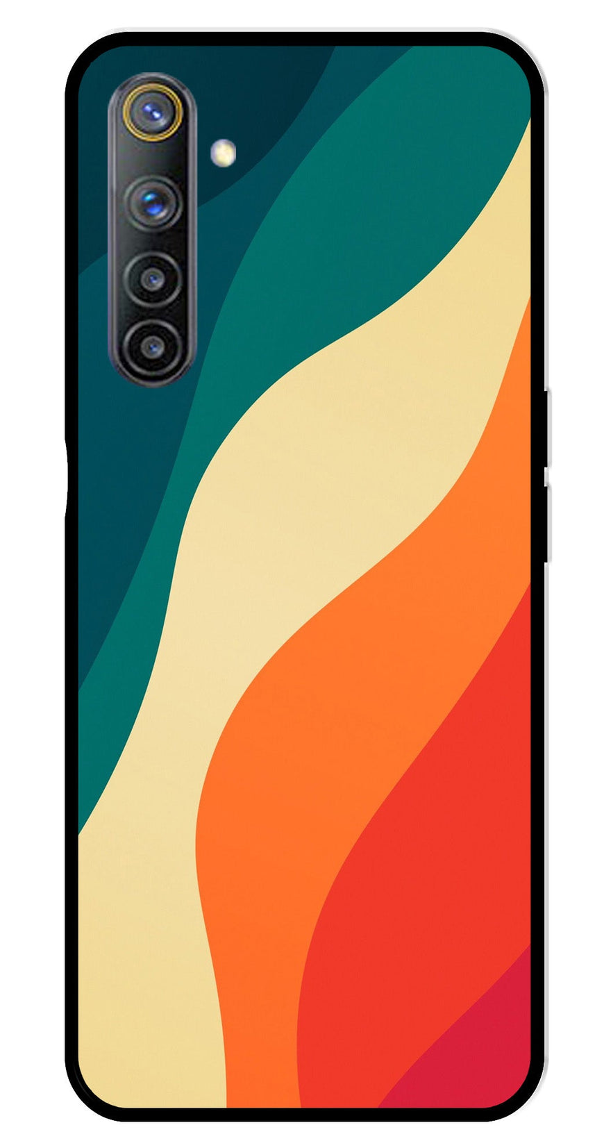 Muted Rainbow Metal Mobile Case for Realme 6   (Design No -39)