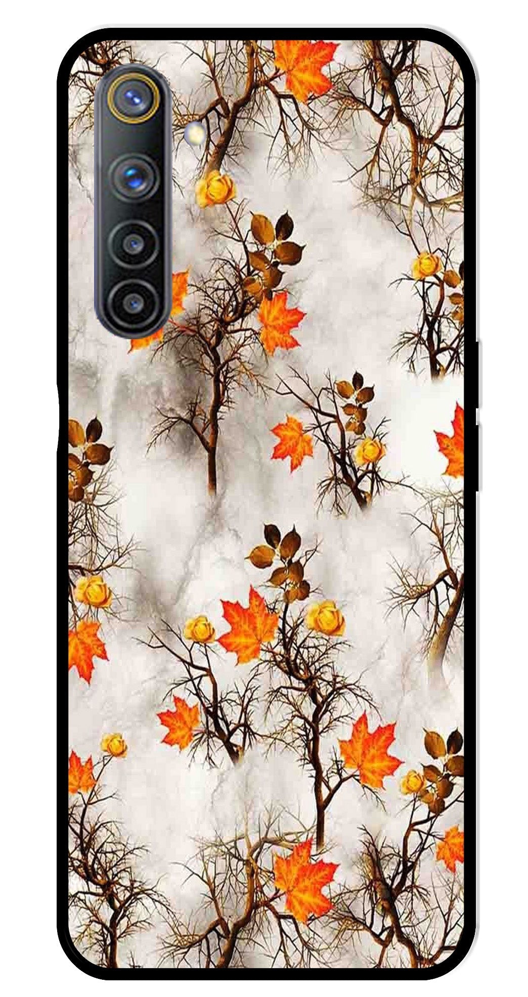 Autumn leaves Metal Mobile Case for Realme 6   (Design No -55)