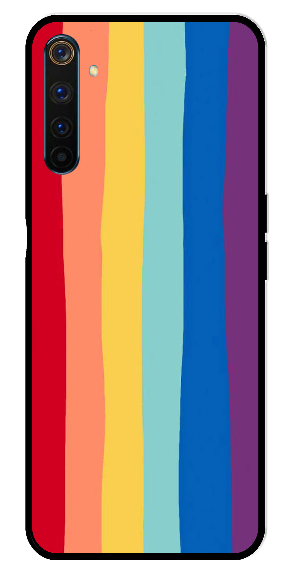 Rainbow MultiColor Metal Mobile Case for Realme 6 Pro   (Design No -03)