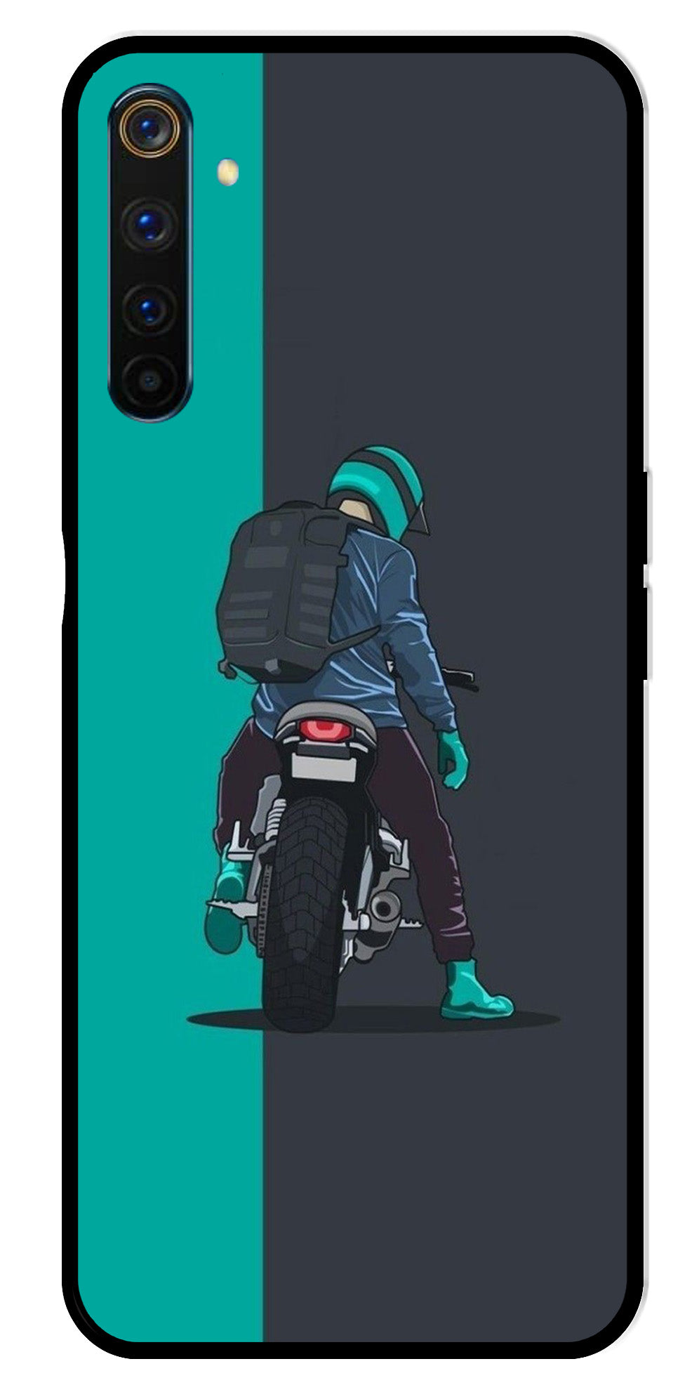 Bike Lover Metal Mobile Case for Realme 6 Pro   (Design No -05)