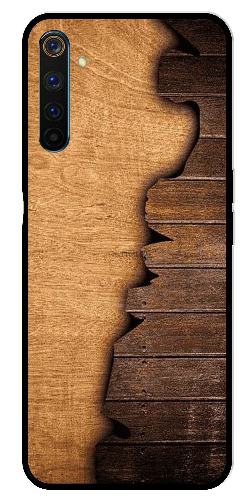 Wooden Design Metal Mobile Case for Realme 6 Pro   (Design No -13)