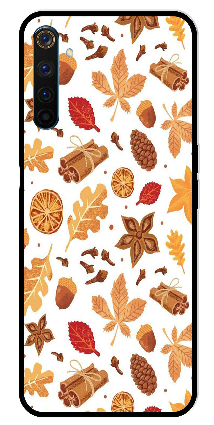 Autumn Leaf Metal Mobile Case for Realme 6 Pro   (Design No -19)