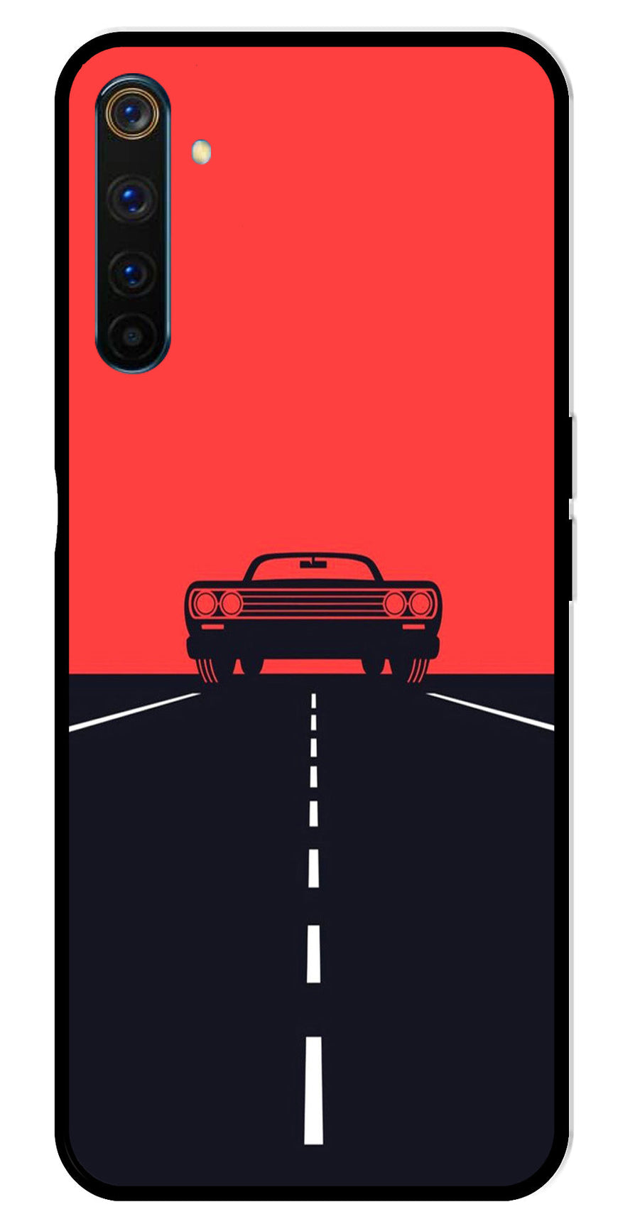 Car Lover Metal Mobile Case for Realme 6 Pro   (Design No -21)