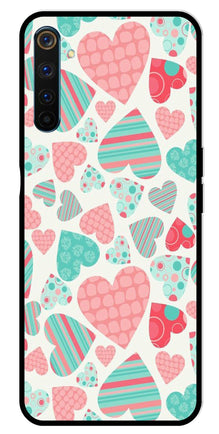 Hearts Pattern Metal Mobile Case for Realme 6 Pro